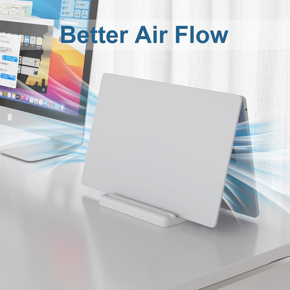 Vertical Laptop Stand, Adjustable 3 in 1 ABS