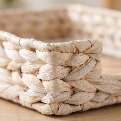 Water Hyacinth Letter Tray for A4 File Desk Mail Letter-Size Paper, Basket Woven Organizer, Magazine Files Storage, Office Document Organizer and Storage