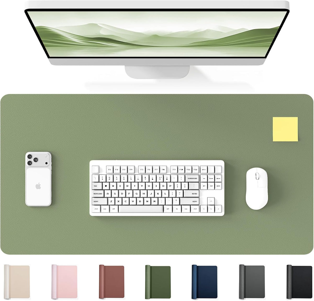 35.4" x 17" Large PU Leather Desk Mat for Keyboard and Mouse - Waterproof Non-Slip Desk Pad Protector for Office, Home, Writing Desk, Black