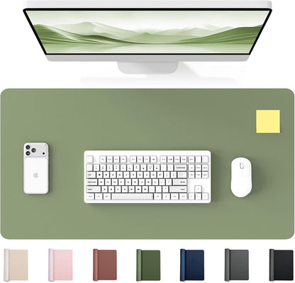 35.4" x 17" Large PU Leather Desk Mat for Keyboard and Mouse - Waterproof Non-Slip Desk Pad Protector for Office, Home, Writing Desk, Black