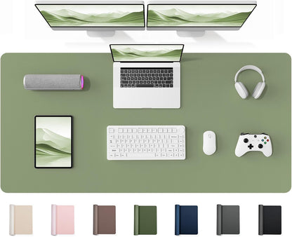 35.4" x 17" Large PU Leather Desk Mat for Keyboard and Mouse - Waterproof Non-Slip Desk Pad Protector for Office, Home, Writing Desk, Black