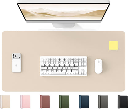 35.4" x 17" Large PU Leather Desk Mat for Keyboard and Mouse - Waterproof Non-Slip Desk Pad Protector for Office, Home, Writing Desk, Black