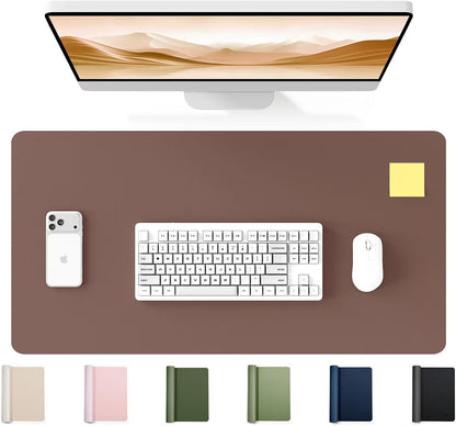 35.4" x 17" Large PU Leather Desk Mat for Keyboard and Mouse - Waterproof Non-Slip Desk Pad Protector for Office, Home, Writing Desk, Black