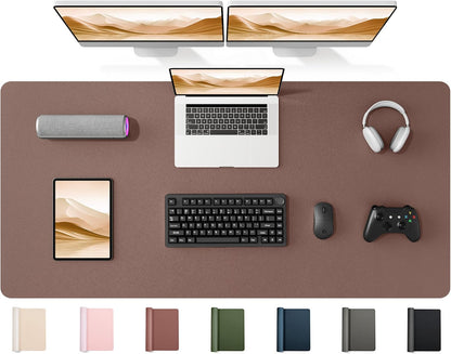 35.4" x 17" Large PU Leather Desk Mat for Keyboard and Mouse - Waterproof Non-Slip Desk Pad Protector for Office, Home, Writing Desk, Black