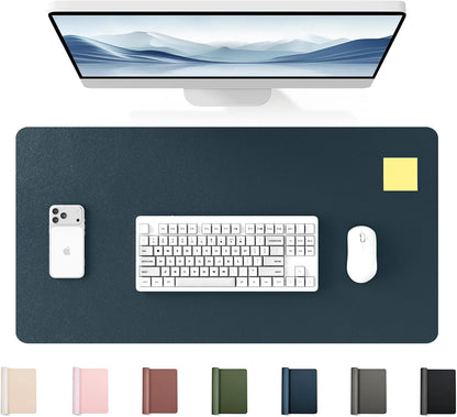 35.4" x 17" Large PU Leather Desk Mat for Keyboard and Mouse - Waterproof Non-Slip Desk Pad Protector for Office, Home, Writing Desk, Black