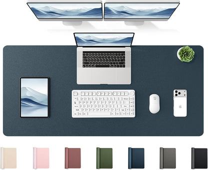 35.4" x 17" Large PU Leather Desk Mat for Keyboard and Mouse - Waterproof Non-Slip Desk Pad Protector for Office, Home, Writing Desk, Black