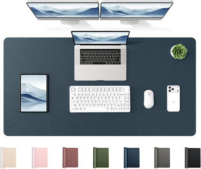 35.4" x 17" Large PU Leather Desk Mat for Keyboard and Mouse - Waterproof Non-Slip Desk Pad Protector for Office, Home, Writing Desk, Black