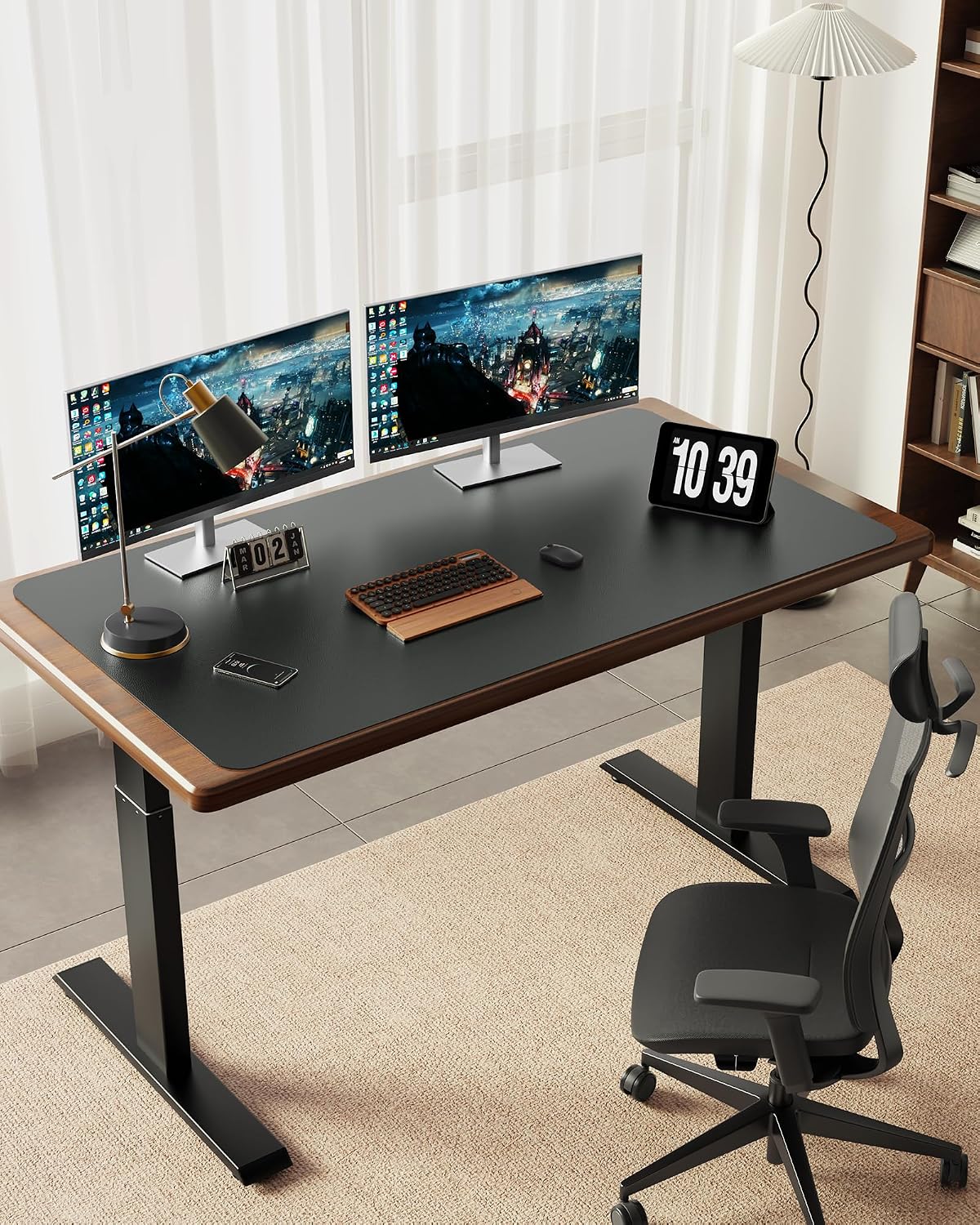 35.4" x 17" Large PU Leather Desk Mat for Keyboard and Mouse - Waterproof Non-Slip Desk Pad Protector for Office, Home, Writing Desk, Black