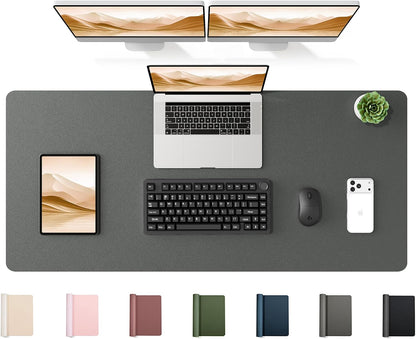 35.4" x 17" Large PU Leather Desk Mat for Keyboard and Mouse - Waterproof Non-Slip Desk Pad Protector for Office, Home, Writing Desk, Black