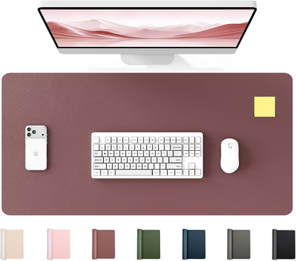 35.4" x 17" Large PU Leather Desk Mat for Keyboard and Mouse - Waterproof Non-Slip Desk Pad Protector for Office, Home, Writing Desk, Black