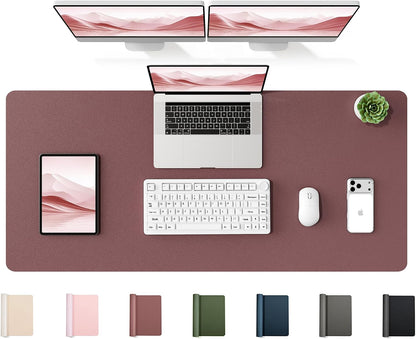 35.4" x 17" Large PU Leather Desk Mat for Keyboard and Mouse - Waterproof Non-Slip Desk Pad Protector for Office, Home, Writing Desk, Black