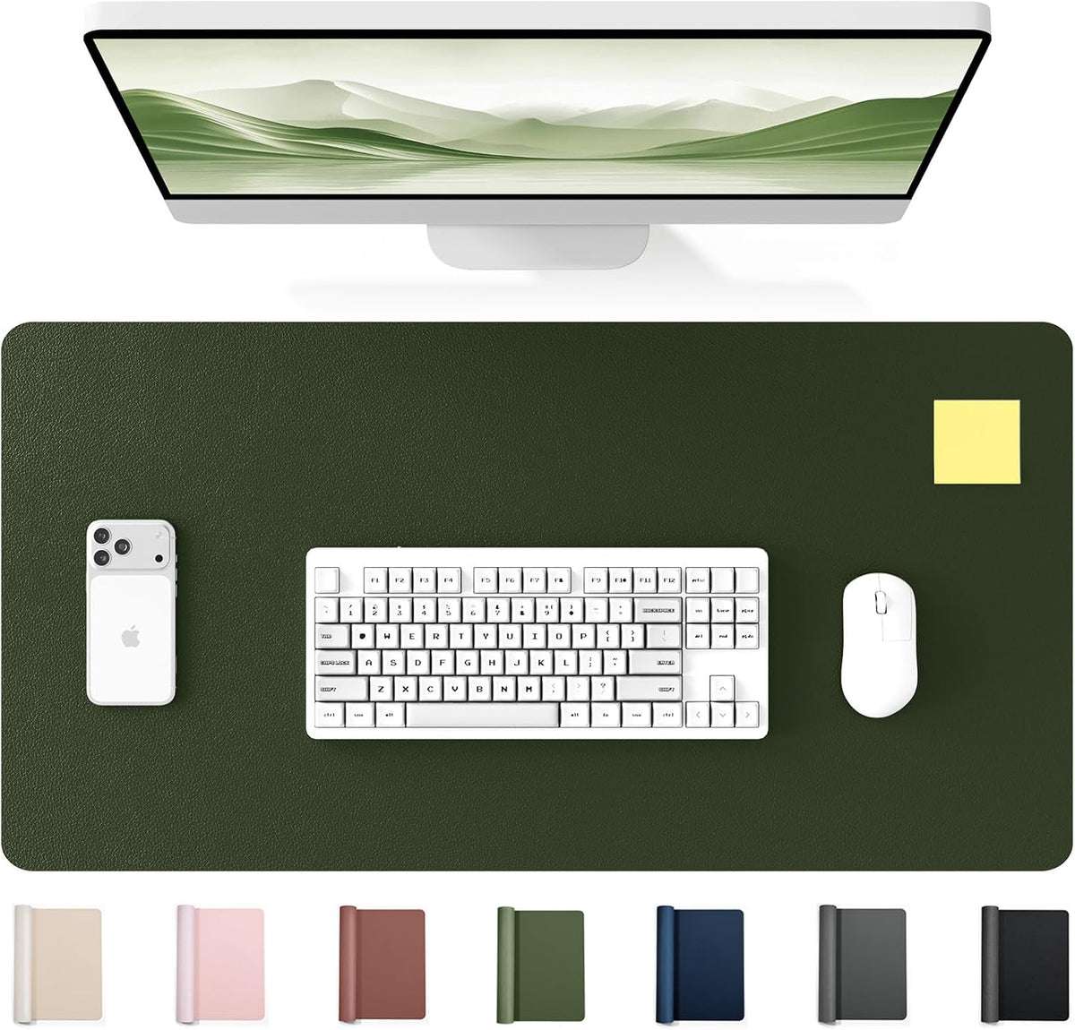 35.4" x 17" Large PU Leather Desk Mat for Keyboard and Mouse - Waterproof Non-Slip Desk Pad Protector for Office, Home, Writing Desk, Black