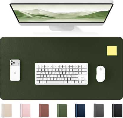 35.4" x 17" Large PU Leather Desk Mat for Keyboard and Mouse - Waterproof Non-Slip Desk Pad Protector for Office, Home, Writing Desk, Black