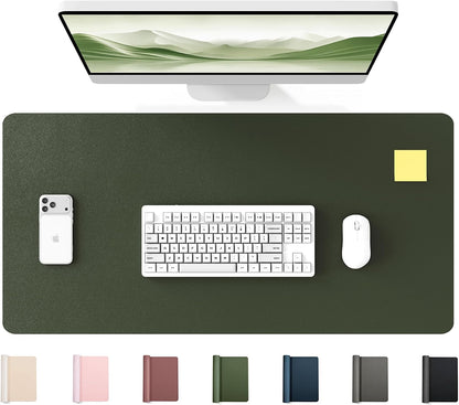 35.4" x 17" Large PU Leather Desk Mat for Keyboard and Mouse - Waterproof Non-Slip Desk Pad Protector for Office, Home, Writing Desk, Black