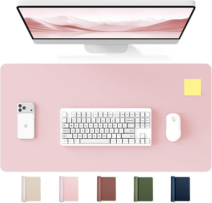 35.4" x 17" Large PU Leather Desk Mat for Keyboard and Mouse - Waterproof Non-Slip Desk Pad Protector for Office, Home, Writing Desk, Black
