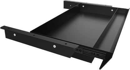 Large Under Desk Mounted Sliding Drawer with Pencil Tray and 60 Degree Tilt Panel to Pull Out, 22'' Long & 13'' deep Large Storage Organizer for Sit Stand Workstation