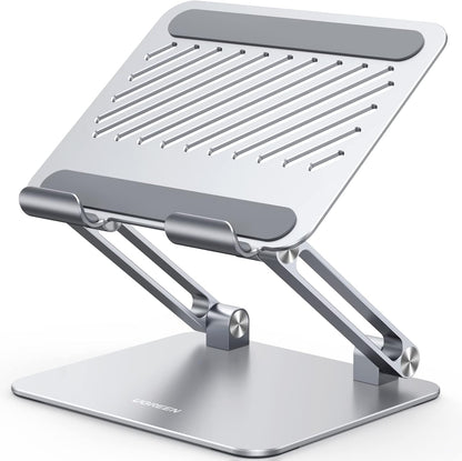 Tablet Stand Holder for Desk Dual Rod Support Aluminum Tablet Holder Adjustable Multi-Angle Home Office Accessories Compatible with iPad Pro 13 12 11 10.5 Air Mini 5 4 3 2 Phone E-Reader Silver