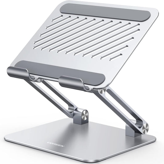 Tablet Stand Holder for Desk Dual Rod Support Aluminum Tablet Holder Adjustable Multi-Angle Home Office Accessories Compatible with iPad Pro 13 12 11 10.5 Air Mini 5 4 3 2 Phone E-Reader Silver