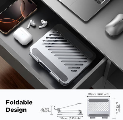 Tablet Stand Holder for Desk Dual Rod Support Aluminum Tablet Holder Adjustable Multi-Angle Home Office Accessories Compatible with iPad Pro 13 12 11 10.5 Air Mini 5 4 3 2 Phone E-Reader Silver