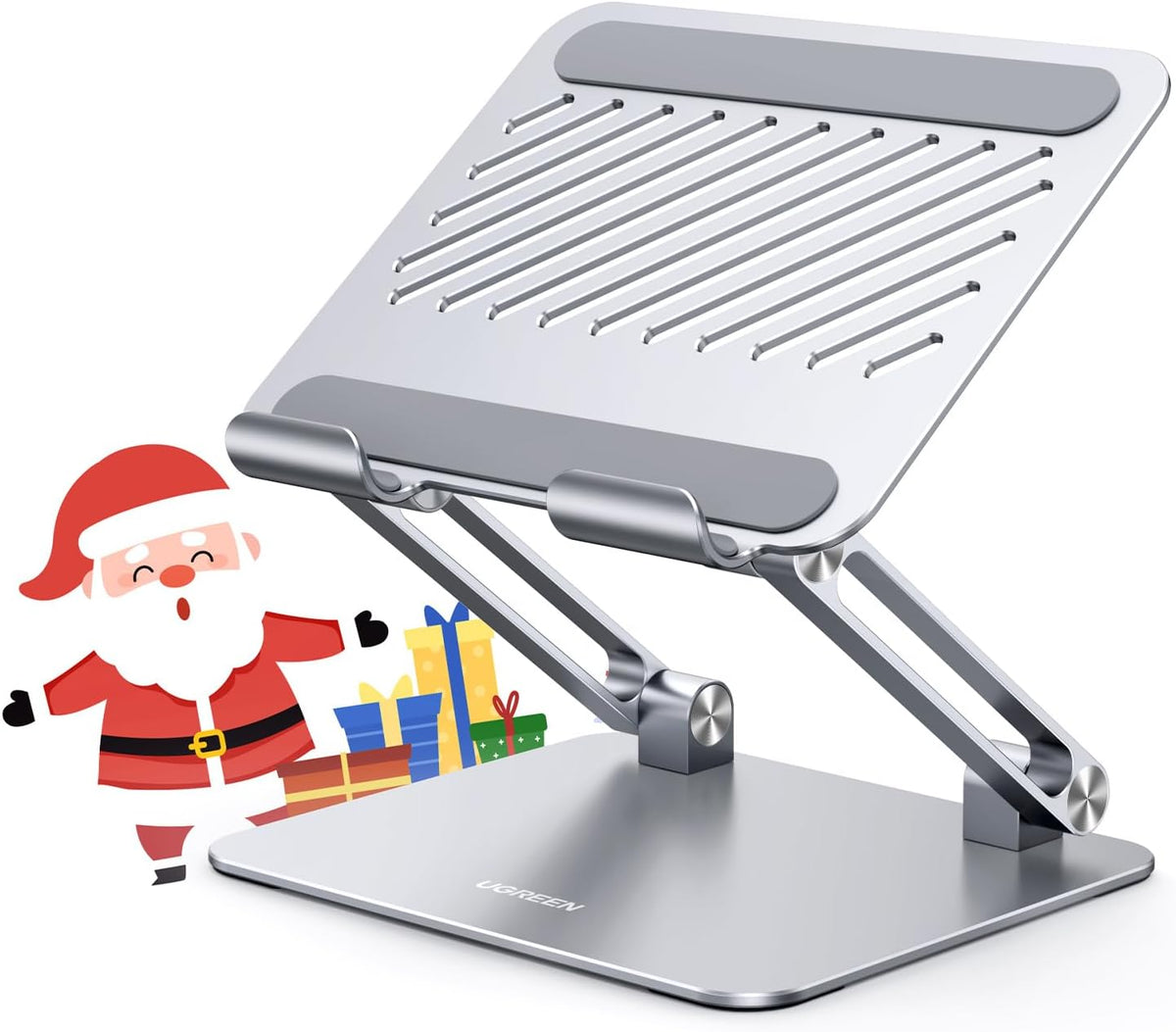 Tablet Stand Holder for Desk Dual Rod Support Aluminum Tablet Holder Adjustable Multi-Angle Home Office Accessories Compatible with iPad Pro 13 12 11 10.5 Air Mini 5 4 3 2 Phone E-Reader Silver