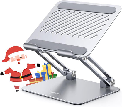 Tablet Stand Holder for Desk Dual Rod Support Aluminum Tablet Holder Adjustable Multi-Angle Home Office Accessories Compatible with iPad Pro 13 12 11 10.5 Air Mini 5 4 3 2 Phone E-Reader Silver