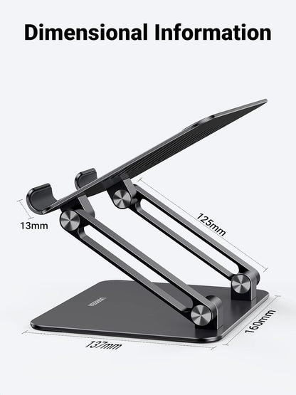 Tablet Stand Holder for Desk Dual Rod Support Aluminum Tablet Holder Adjustable Multi-Angle Home Office Accessories Compatible with iPad Pro 13 12 11 10.5 Air Mini 5 4 3 2 Phone E-Reader Silver