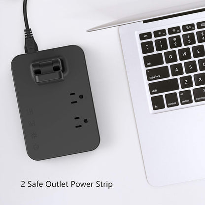 LED Desk Lamp for College Dorm Room, Desk Light with 1 USB Charging Port 2 AC Power Outlet, 3 Lighting Modes, 3 Level Brightness Touch Lamp, Eye-Caring Home Office Foldable Table Lamp