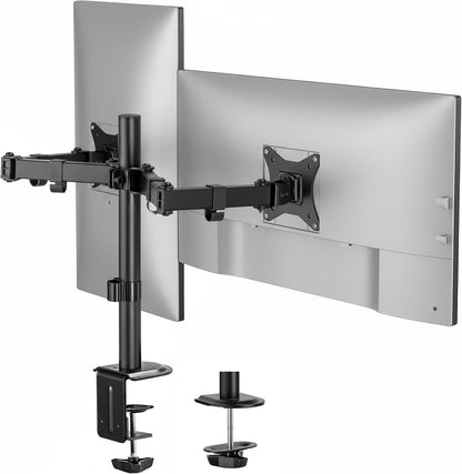 Dual Monitor Arm, Heavy Duty Desk Mount for 2 Screens 13-32 in