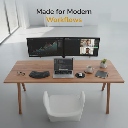 Dual Monitor Arm, Heavy Duty Desk Mount for 2 Screens 13-32 in
