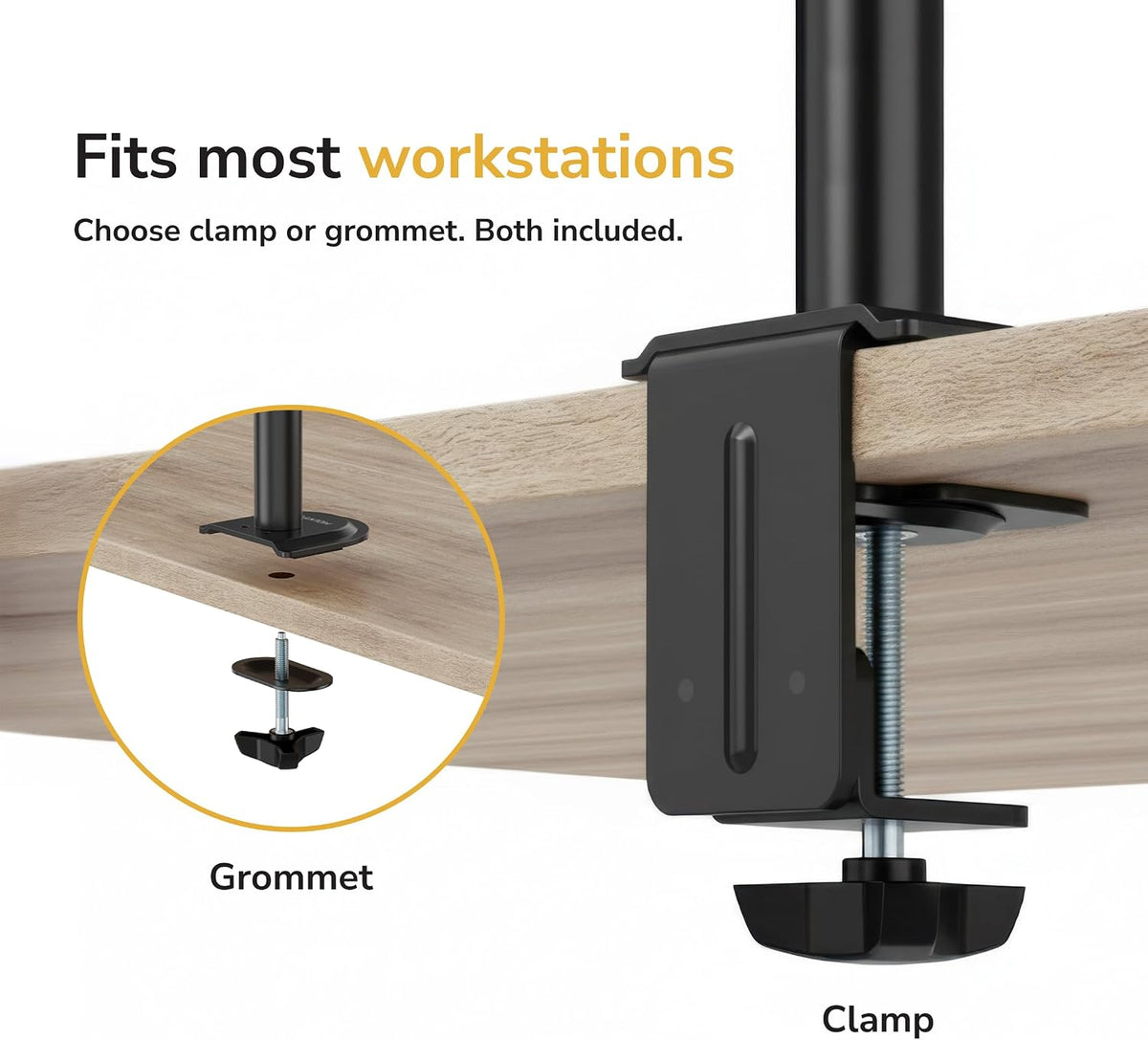 Dual Monitor Arm, Heavy Duty Desk Mount for 2 Screens 13-32 in