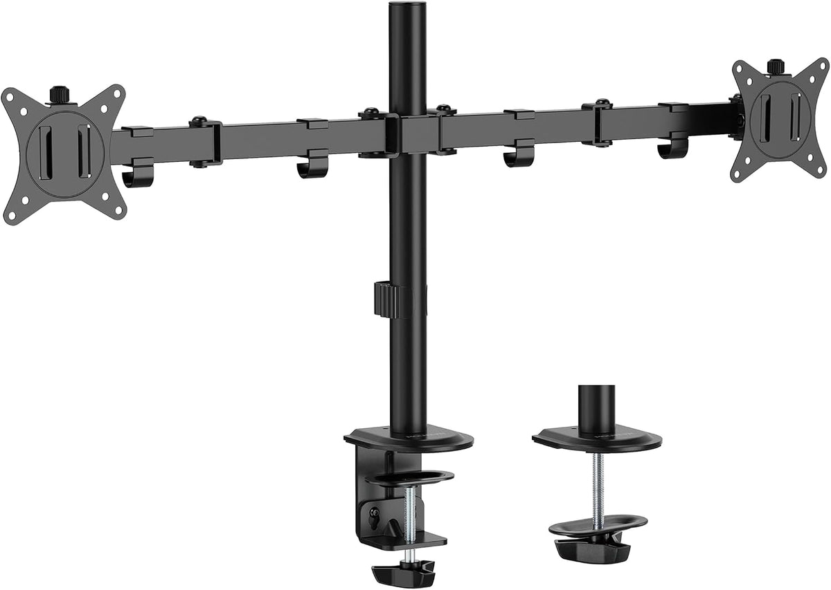 Dual Monitor Arm, Heavy Duty Desk Mount for 2 Screens 13-32 in