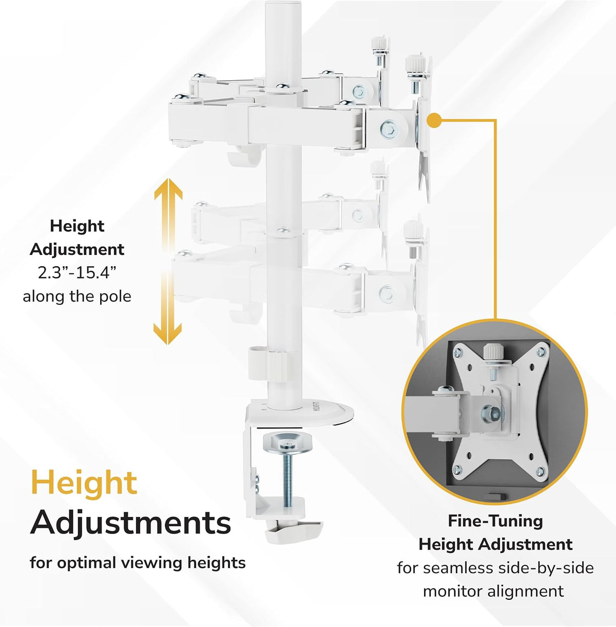 Dual Monitor Arm, Heavy Duty Desk Mount for 2 Screens 13-32 in