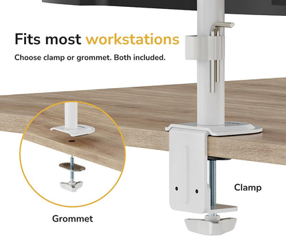 Dual Monitor Arm, Heavy Duty Desk Mount for 2 Screens 13-32 in