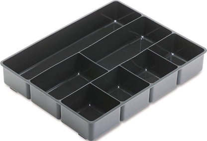 Extra Deep Desk Drawer Director Tray, Plastic, 11.875 x 15 x 2.5 Inches, Black