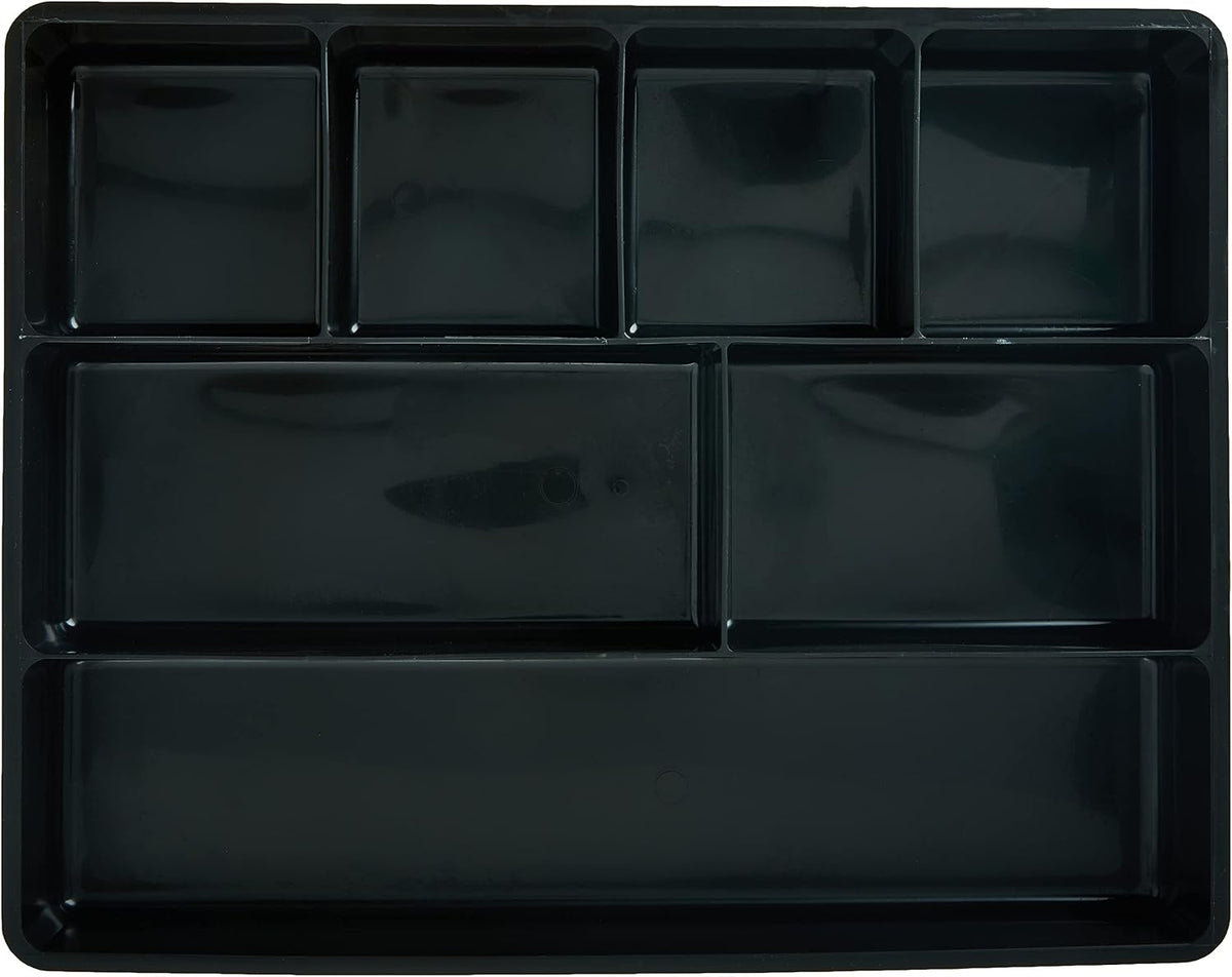Extra Deep Desk Drawer Director Tray, Plastic, 11.875 x 15 x 2.5 Inches, Black