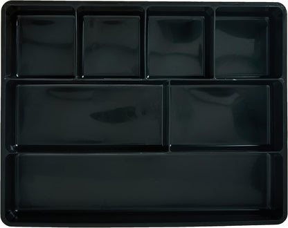 Extra Deep Desk Drawer Director Tray, Plastic, 11.875 x 15 x 2.5 Inches, Black