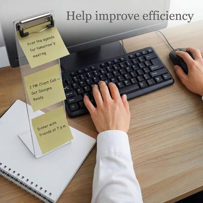 4 Pcs Monitor Memo Boards for Computer, Acrylic Multifunction Screen Message Reminder, Transparent Computer Sticky Note Holder, Creative Office Desk Accessories for Desktop Home