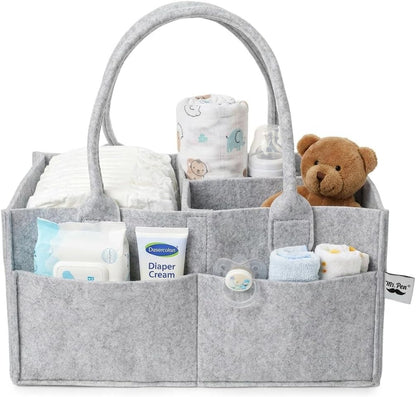 Baby Diaper Caddy Organizer, Gray, Medium
