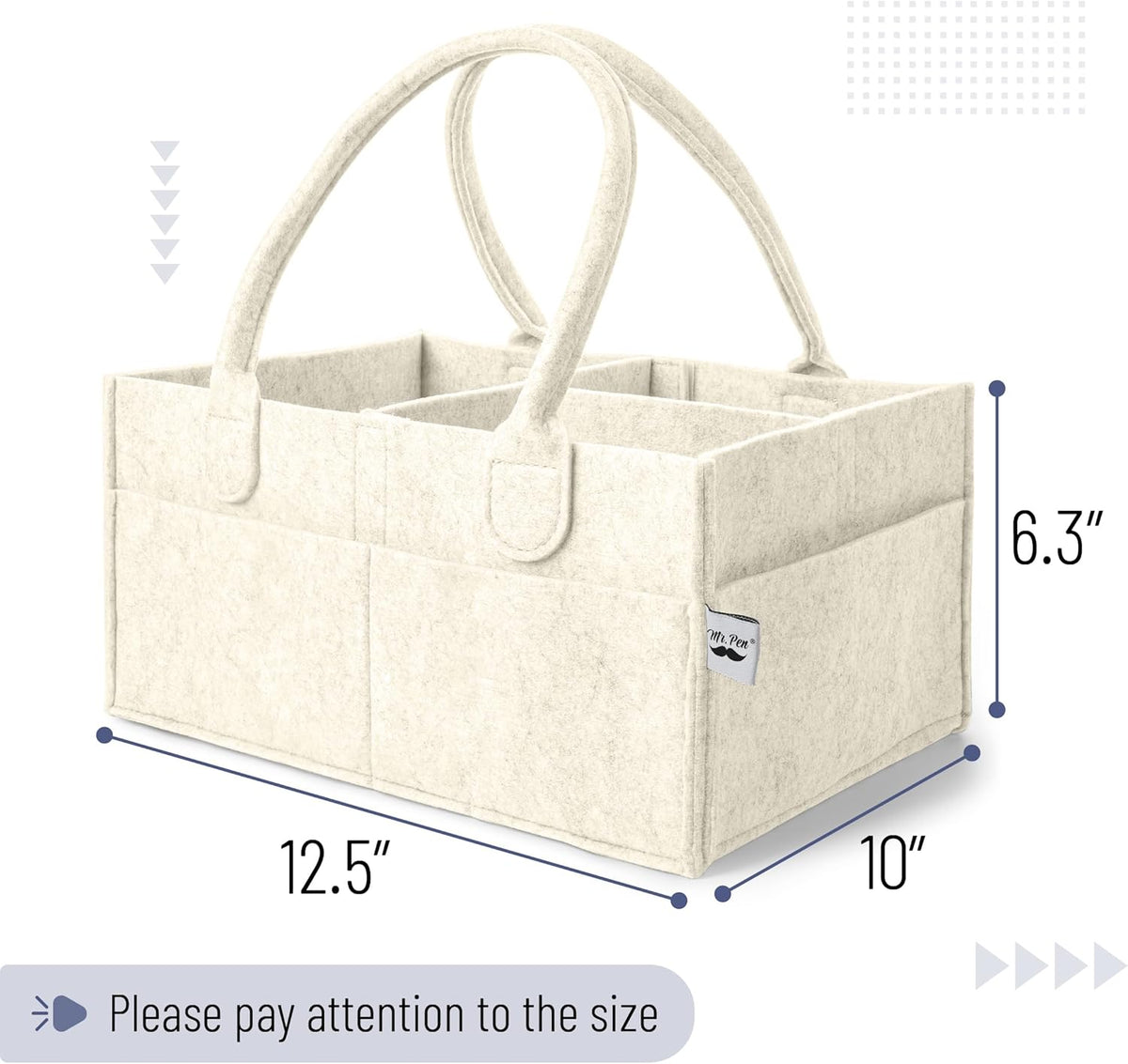 Baby Diaper Caddy Organizer, Gray, Medium