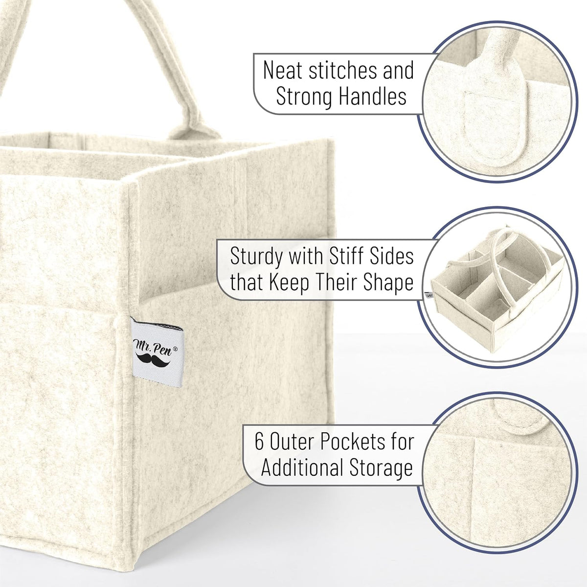 Baby Diaper Caddy Organizer, Gray, Medium