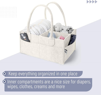 Baby Diaper Caddy Organizer, Gray, Medium