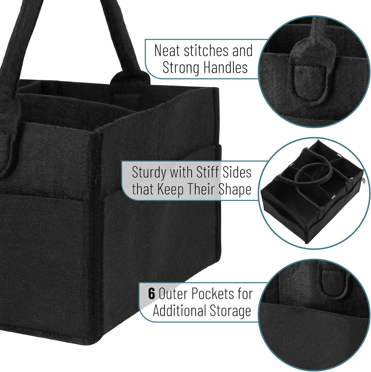 Baby Diaper Caddy Organizer, Gray, Medium