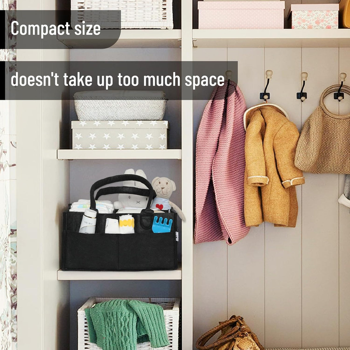 Baby Diaper Caddy Organizer, Gray, Medium