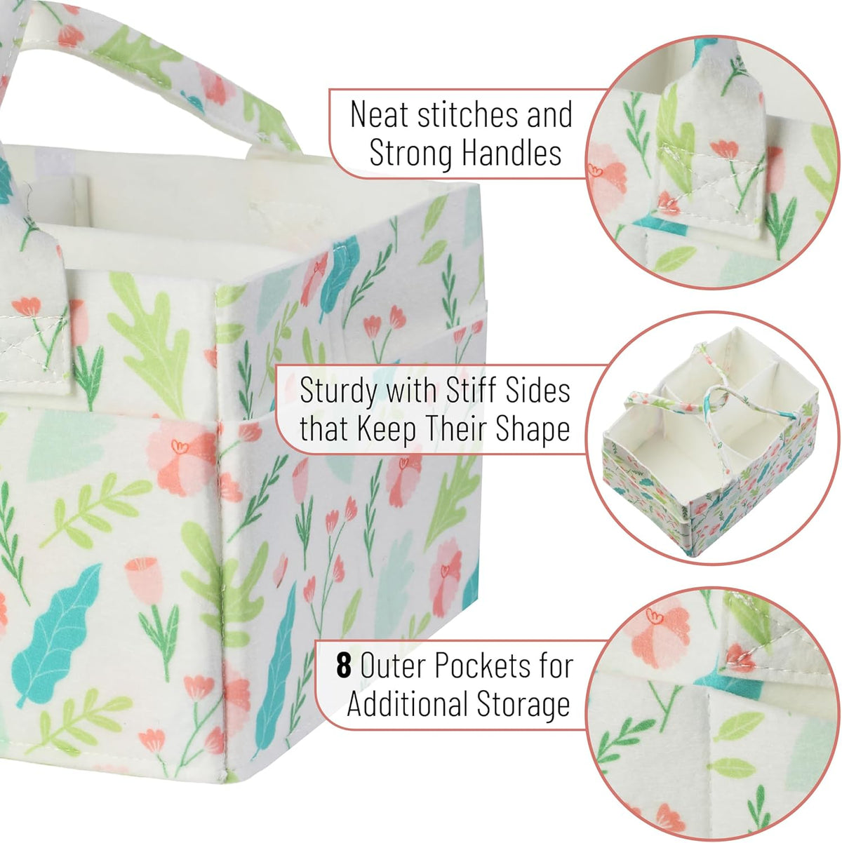 Baby Diaper Caddy Organizer, Gray, Medium