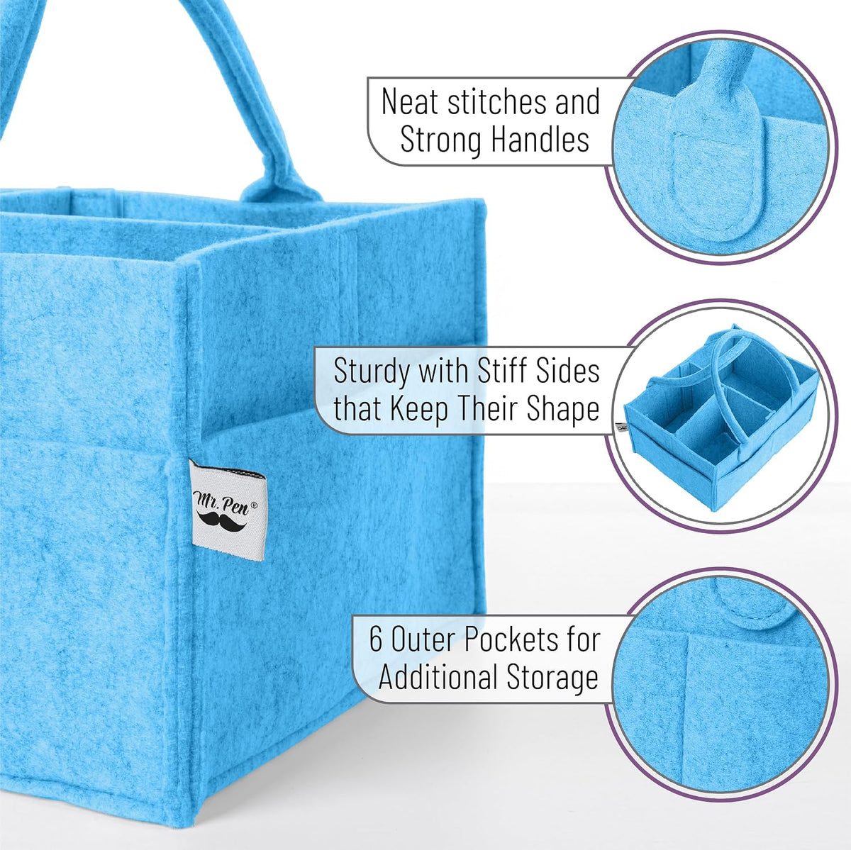 Baby Diaper Caddy Organizer, Gray, Medium