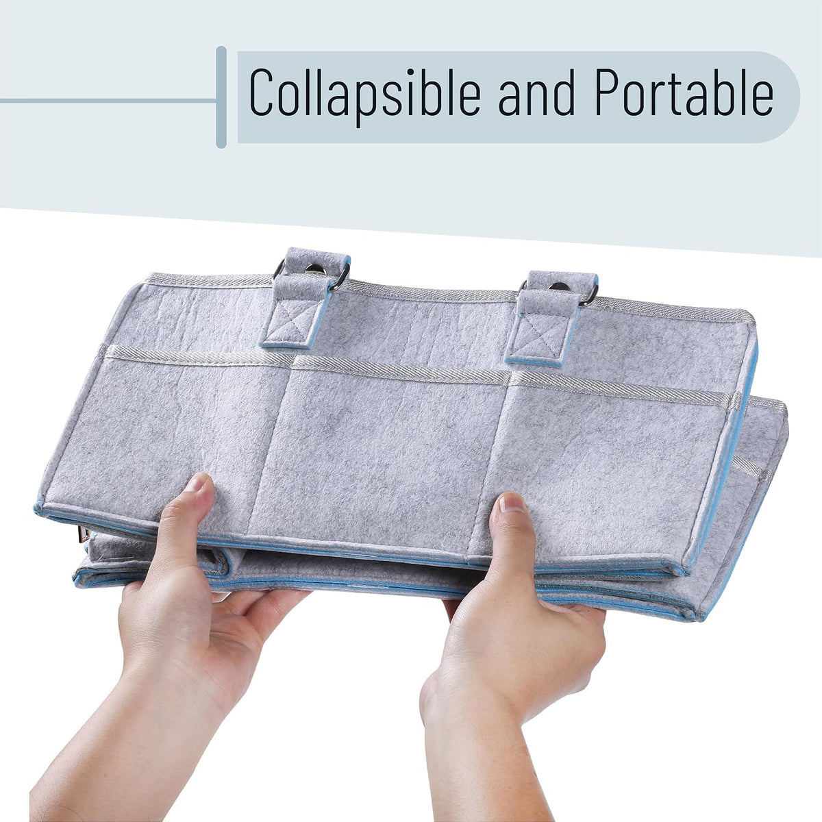 Baby Diaper Caddy Organizer, Gray, Medium