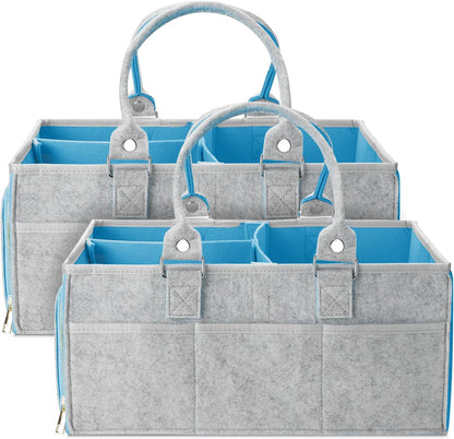 Baby Diaper Caddy Organizer, Gray, Medium