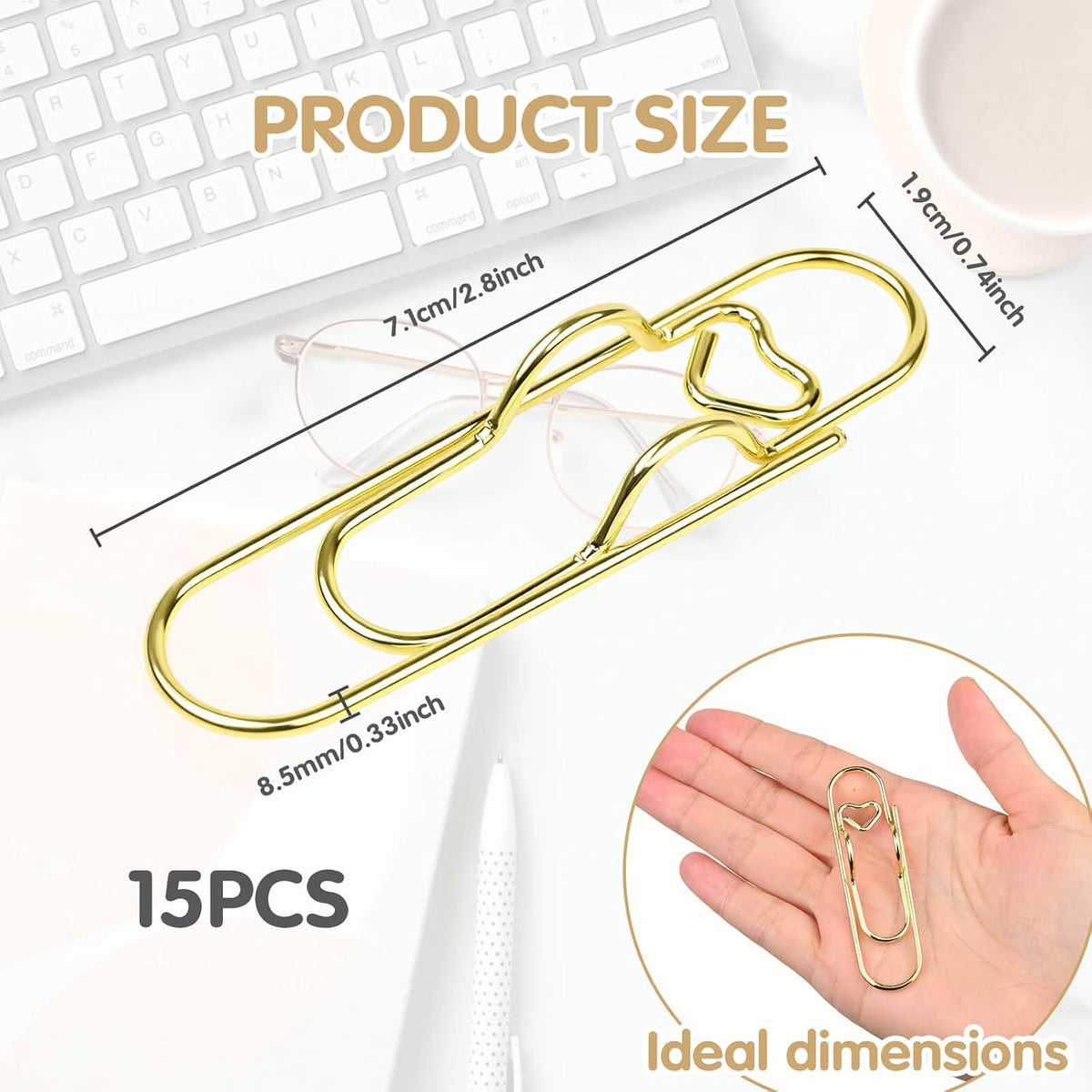 15PCS Paper Clip Pen Holder for Notebook, Metal Pen Clip Holder