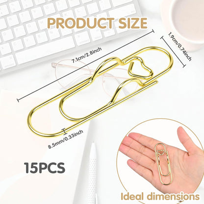 15PCS Paper Clip Pen Holder for Notebook, Metal Pen Clip Holder