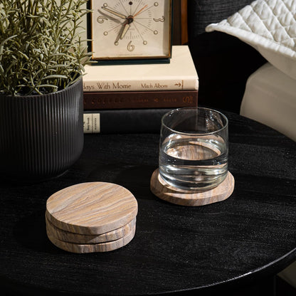 Absorbent Sandstone Coasters for Drinks, Set of 6